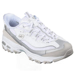 Tenis Mujer Skechers D'Lites Smooth Nostalgia - Blanco/Gris