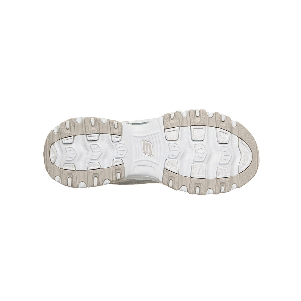 Tenis Mujer Skechers D'Lites Smooth Nostalgia - Blanco/Gris