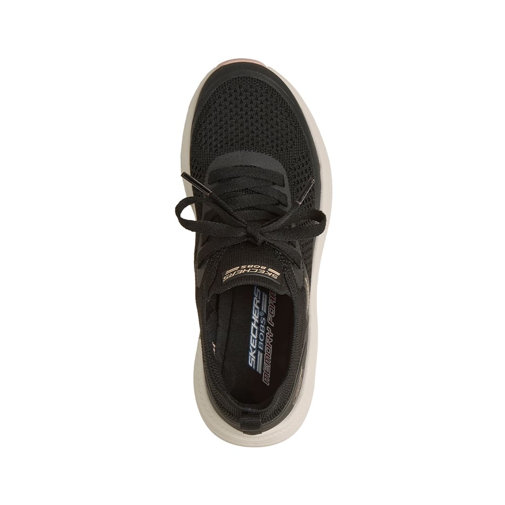 Tenis SkechersMujer Laced Engineered Knit W/- Negro
