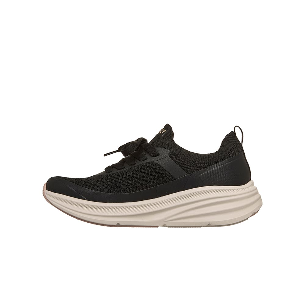 Tenis SkechersMujer Laced Engineered Knit W/- Negro