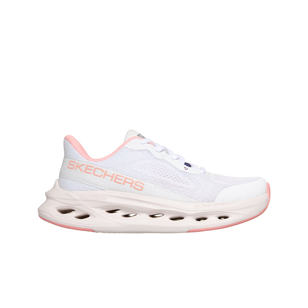 Tenis Skechers Mujer Max Cushioning Glide-Step - Blanco Rosado