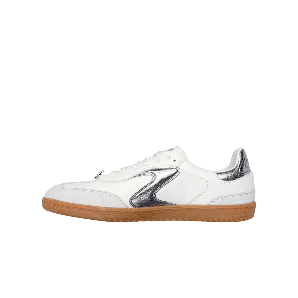 Tenis SkechersMujer Duraleather Metallic Popped- Blanco