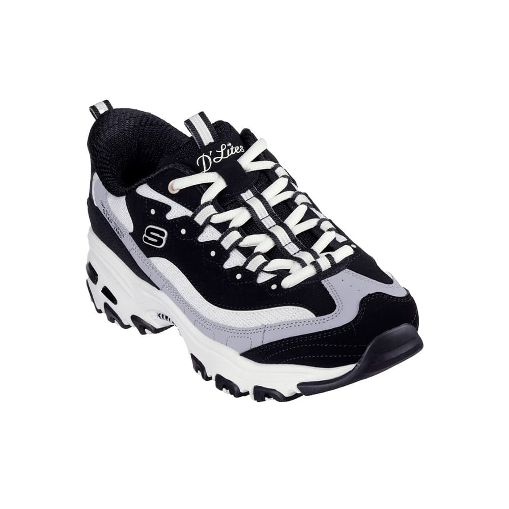 Tenis Mujer Skechers D'Lites Smooth Nostalgia - Negro