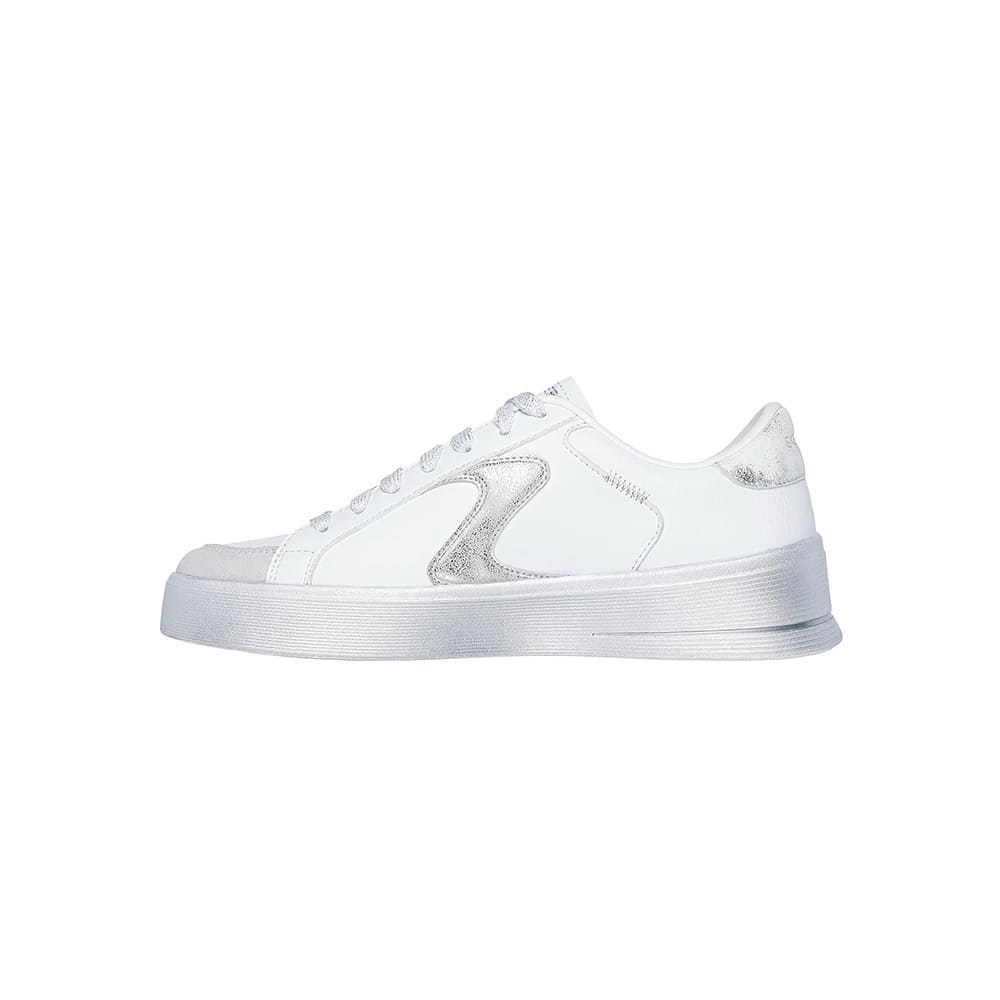 Tenis Mujer Skechers Hiland Quite Chic - Blanco - Plateado