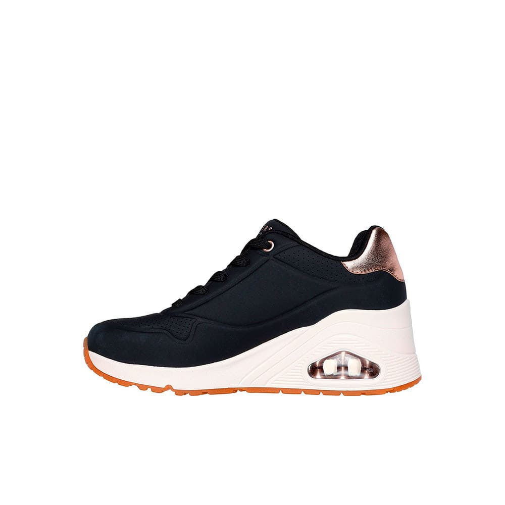 Tenis Skechers Mujer Uno Wedge - Hi Steps - Negro - Blanco